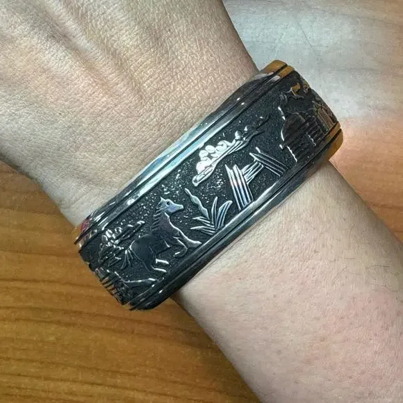 Tommy & Rosita Singer Sterling Silver Overlay Storyteller Unisex Bracelet - Picture 2 of 10
